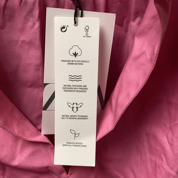 🔥🔥🔥NEW Zara Pink Waisted Cotton Dress - Picture 8 of 15